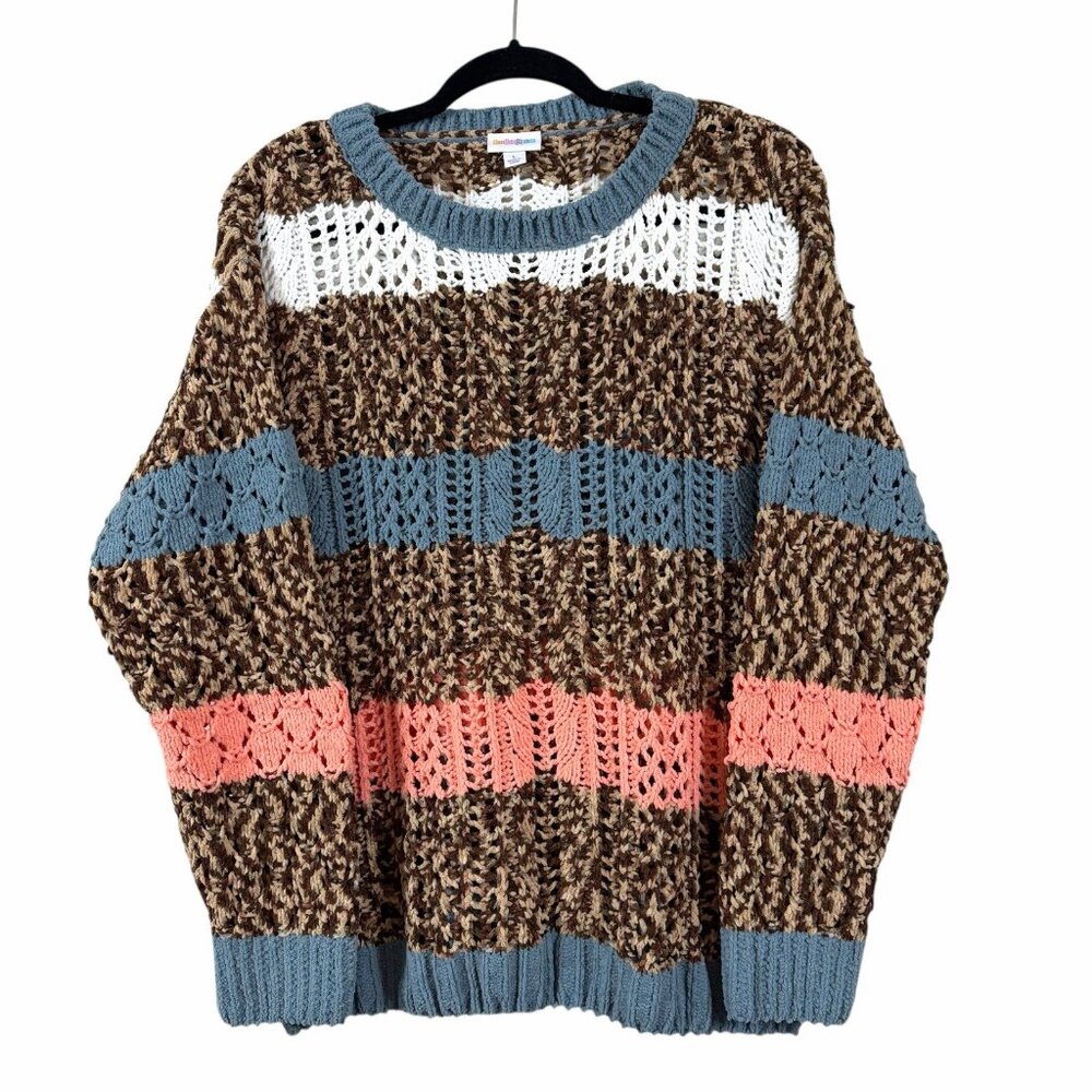 LuLaRoe Britney Chunky Knit‎ Colorblock Sweater – Size L - Picture 2 of 9